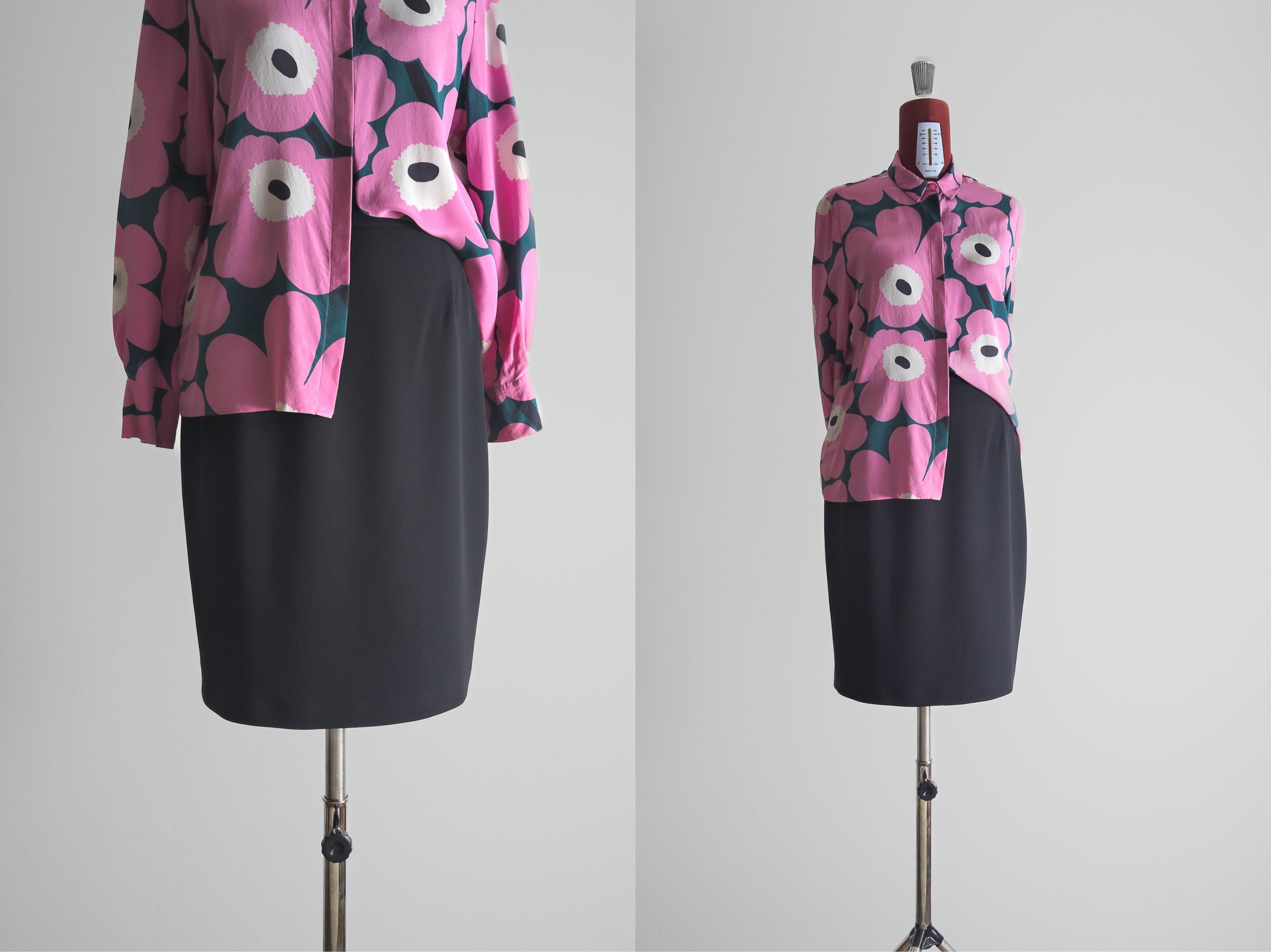 Marika♡ Minimalist Black Pencil Suit Skirt by Ritva Falla Marimekko