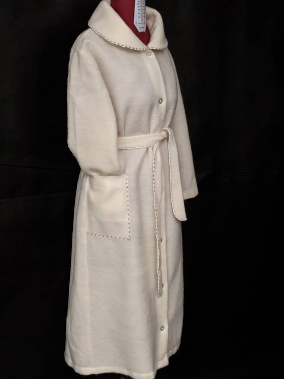 XSm midcentury modern housecoat robe dress, fuzzy