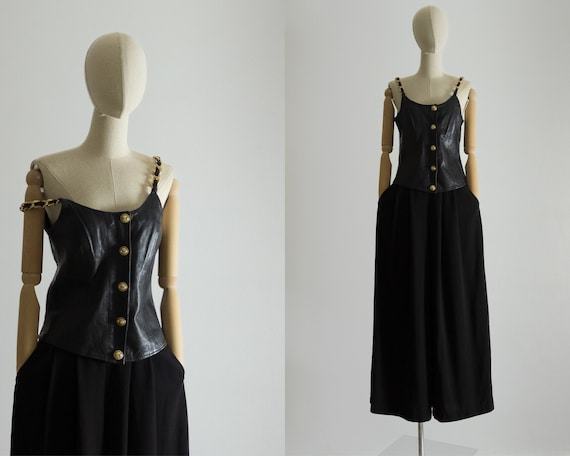 1980s 1990s Pellessimo Paris Magnificent Very Soft Black Leather 