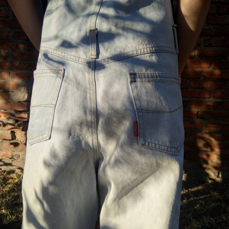 pre-owned womens vintage emanuel denim jumpsuit 70s|women jumpsuit|overalls bib and brace|italy seawear|jumpsuit vintage look|jeans jumpsuit