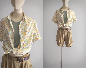 tana lawn cotton shirt Liberty England 1990s vintage women's clothing