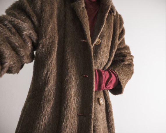 Llama Hair Wool Coat Vintage 80s German Lightweight Long Hair Fur