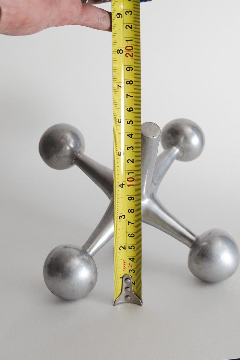 mid century modern space age aluminum sculpture industrial design tabletop decor geometric object Bild 19