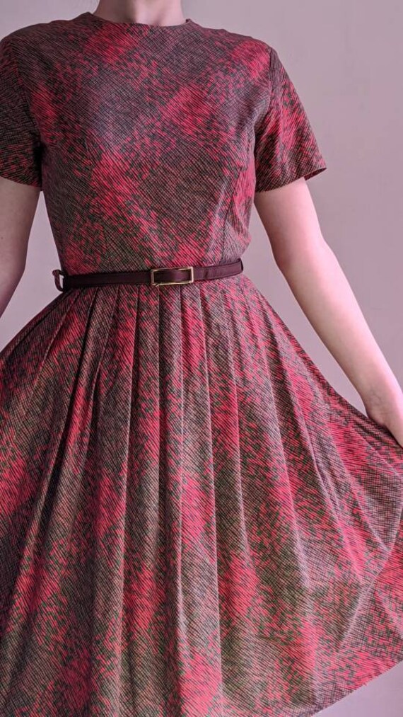 vintage 40s fit and flare day dress