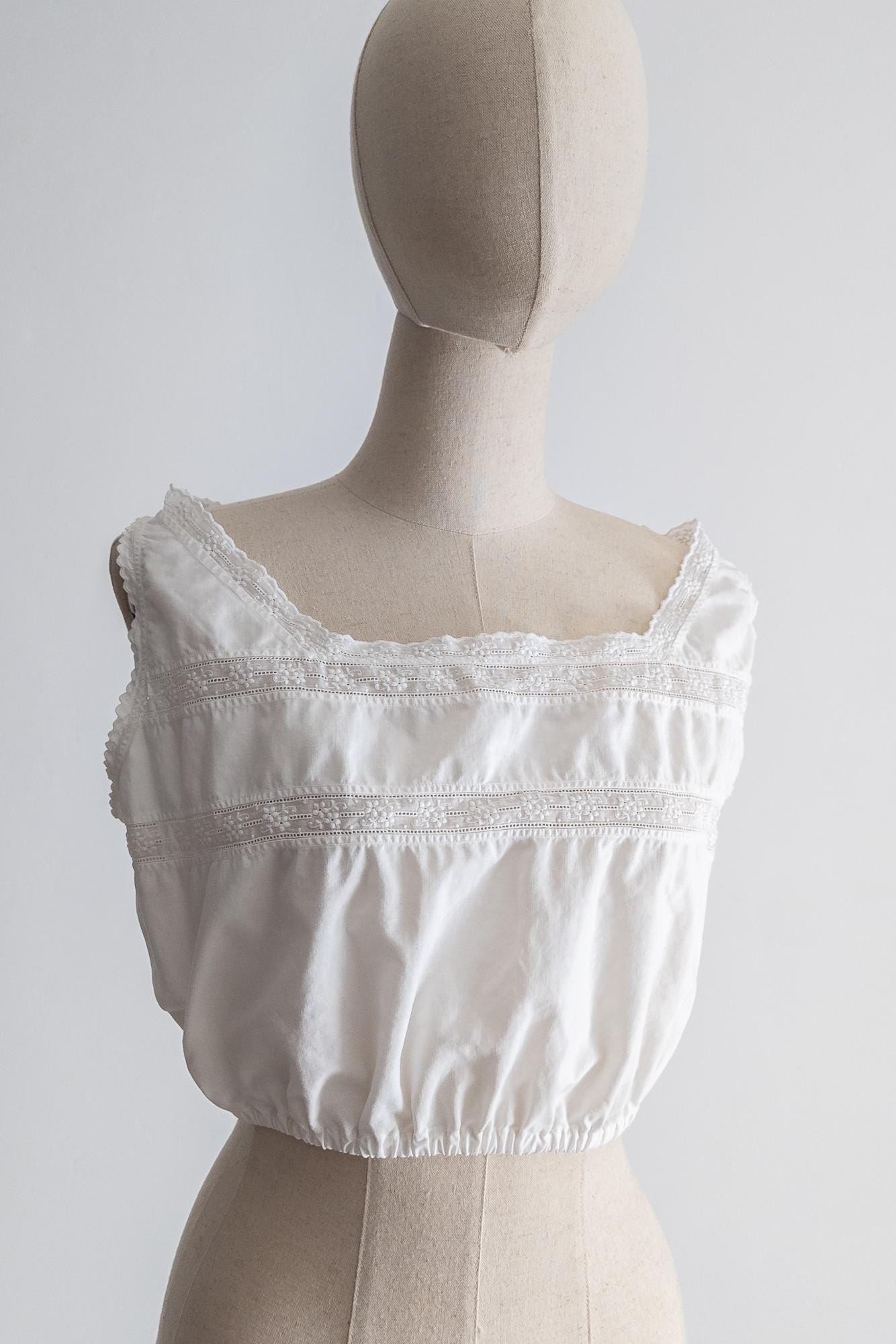 Antique Edwardian Corset Cover Cloudwhite, Back Button Up - Etsy