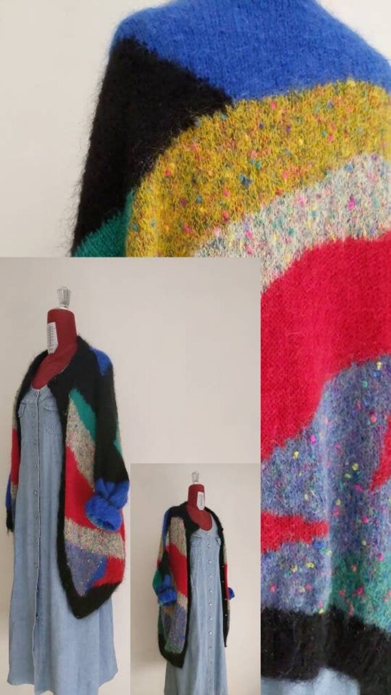 s m l oversized colorful wool mohair cardigan • lo