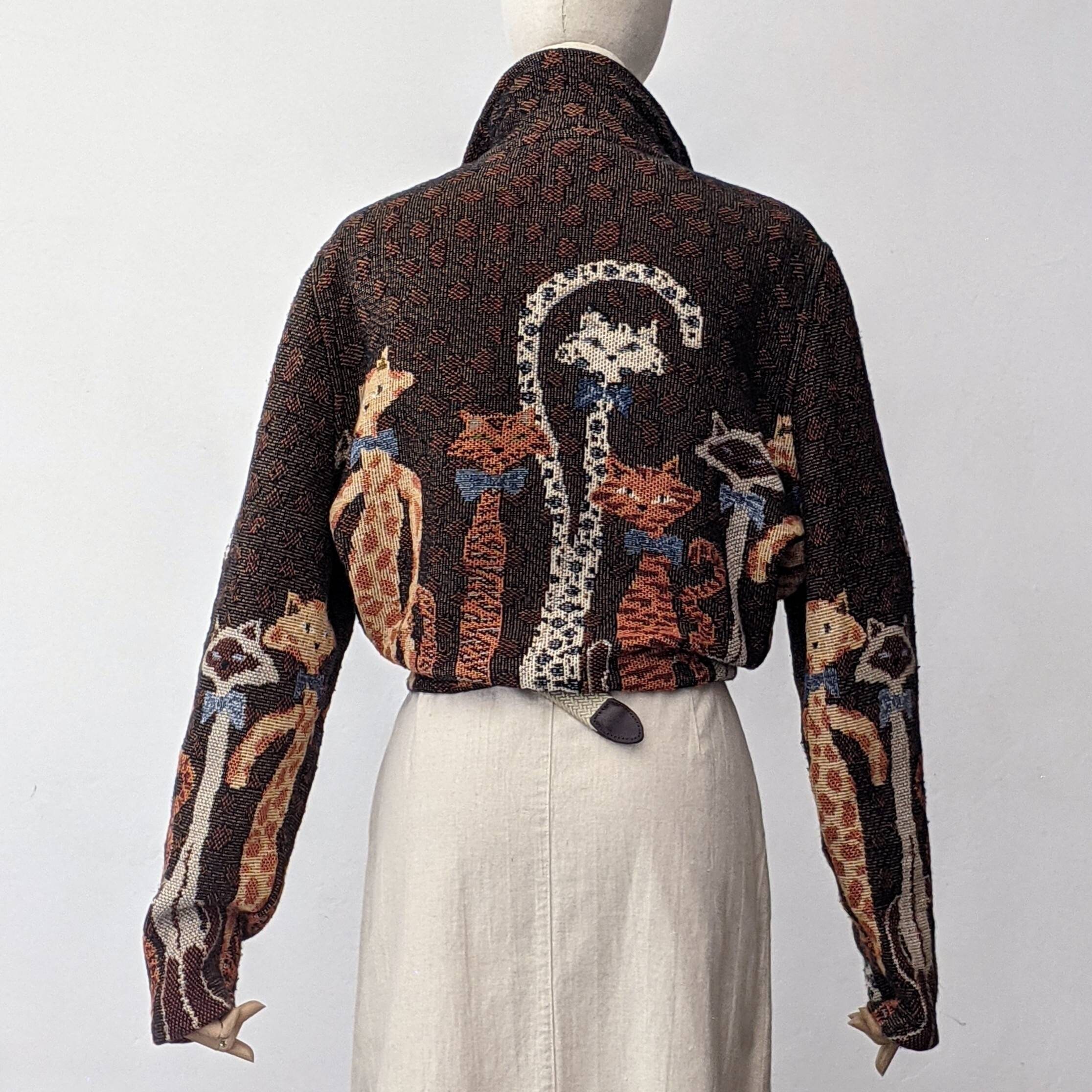 Painted pony uniquely usa tapestry jacket animal cats print m Etsy