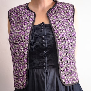 floral quilted bodice vest top vintage
