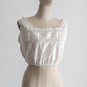 antique edwardian corset cover cloudwhite, back button up
