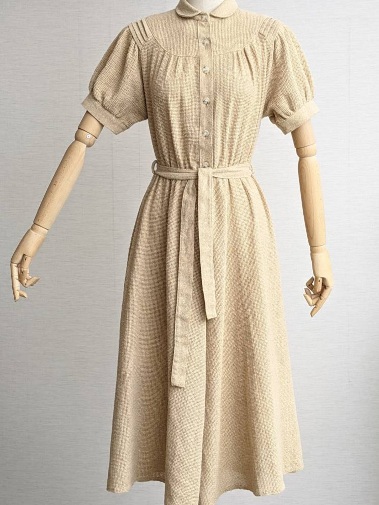 Women's unusual soft burlap dress in tan beige brown Etsy