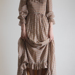 1970s Designer Anna Roose archival prairie dress autumn fall vibe