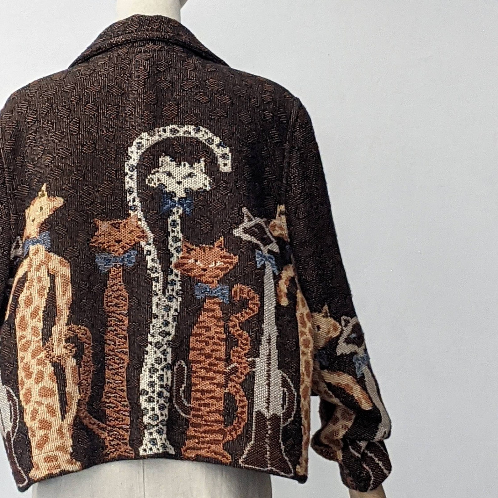 Painted pony uniquely usa tapestry jacket animal cats print m Etsy