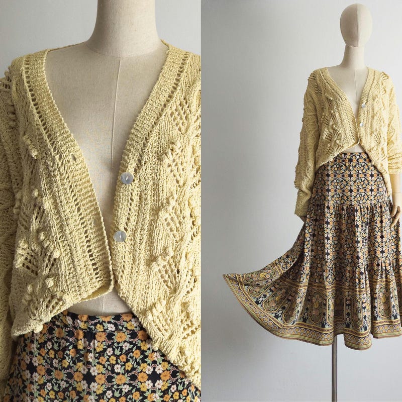Liana Knit Cardigan Butter Yellow/Cream