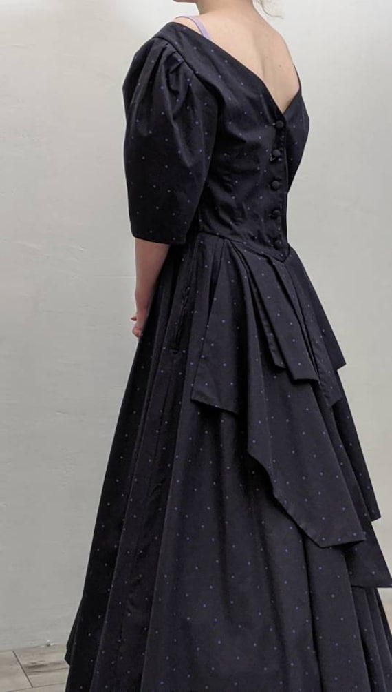 vintage 1980's laura ashley dress. tiered tail dre
