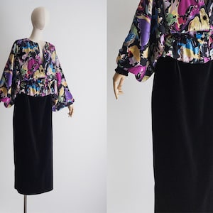 vintage 90s black velvet long pencil skirt