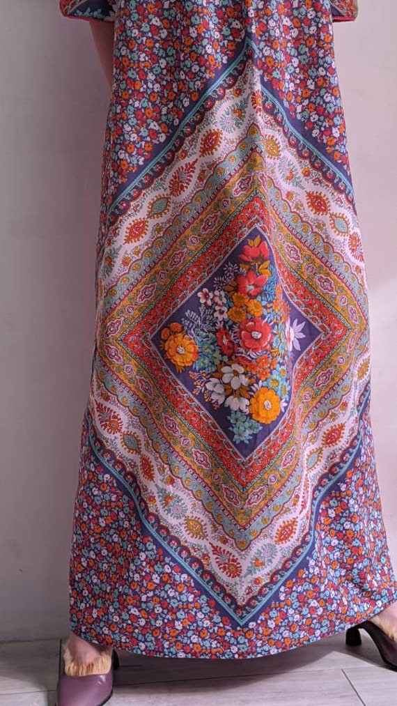 vintage thin floral muumuu dress