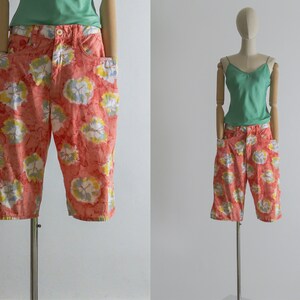 1980s MOSCHINO JEANS 5-pocket shorts, lightweight patterned cotton