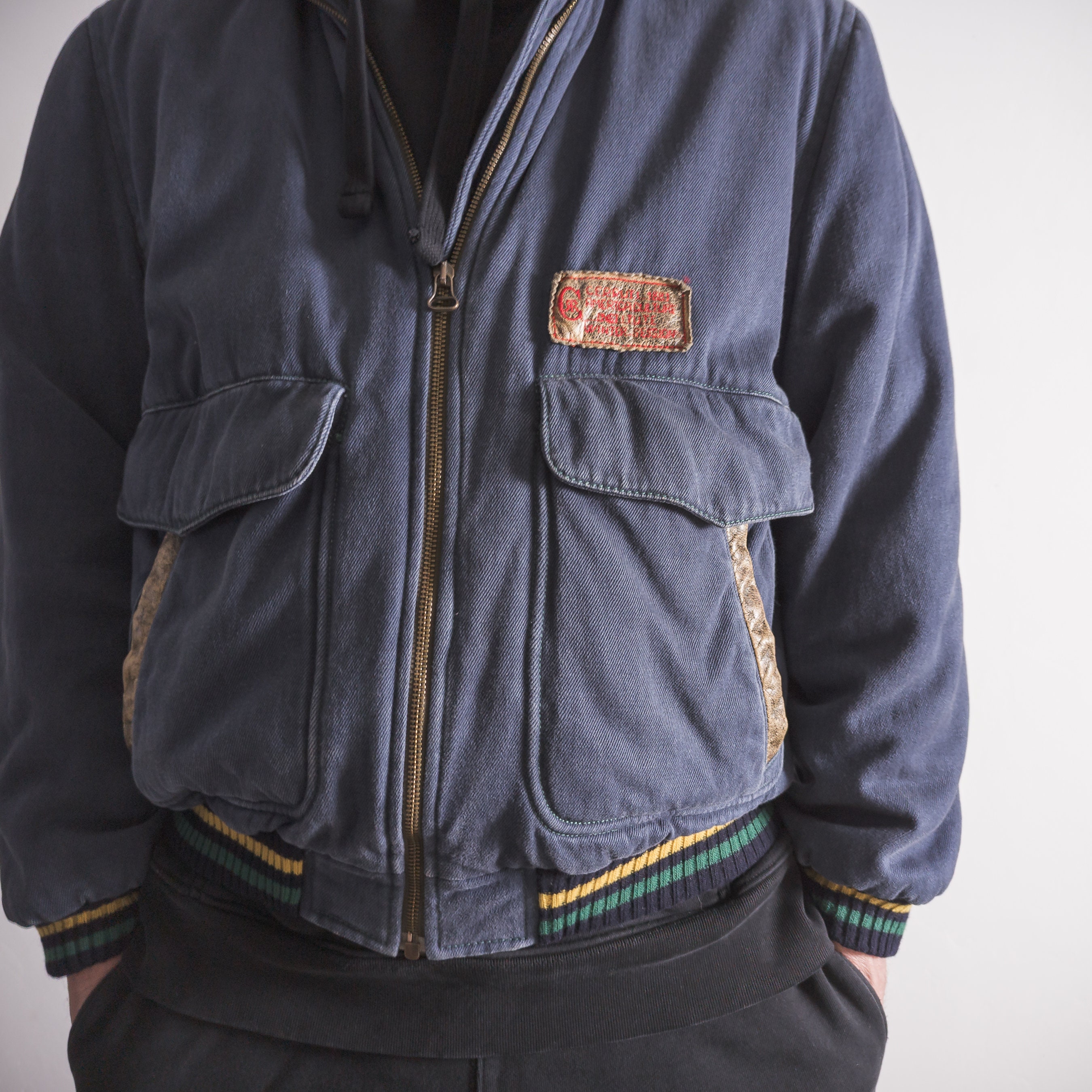 80s vtg A 2 real leather bomber jacket No.ks1367 | eBay