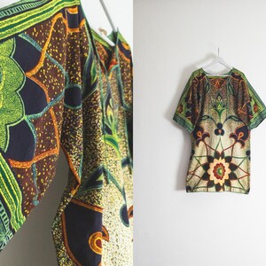 archive batik mini kaftan dress (s)