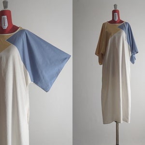 rare finnish 1980s vuokko designer dress suomi finland scandinavian marimekko cotton dress - small to large