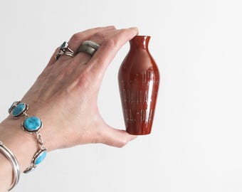 vintage bakelite vase 154g, old whiskey brown color, engraved "praha", antique collectible decor