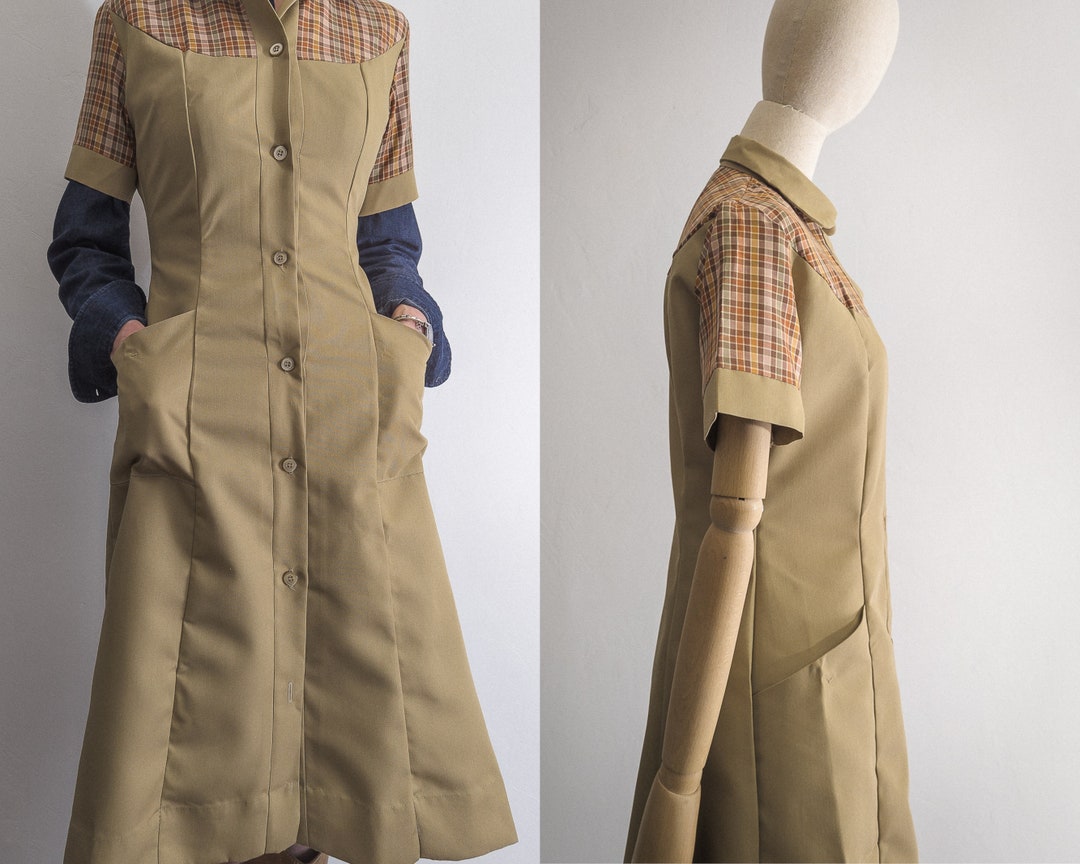 Women's Angelica Uniform Dress Browning Vintage Chore Shirtdress with
