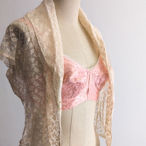 1990s bullet bra vintage 90s light hot pink jacquard cotton satin strap bullet bra vintage 1990&#39;s conical bust 