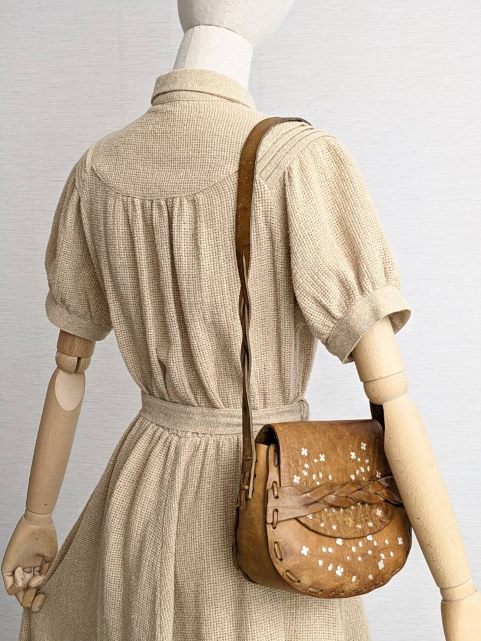 Women's unusual soft burlap dress in tan beige brown Etsy
