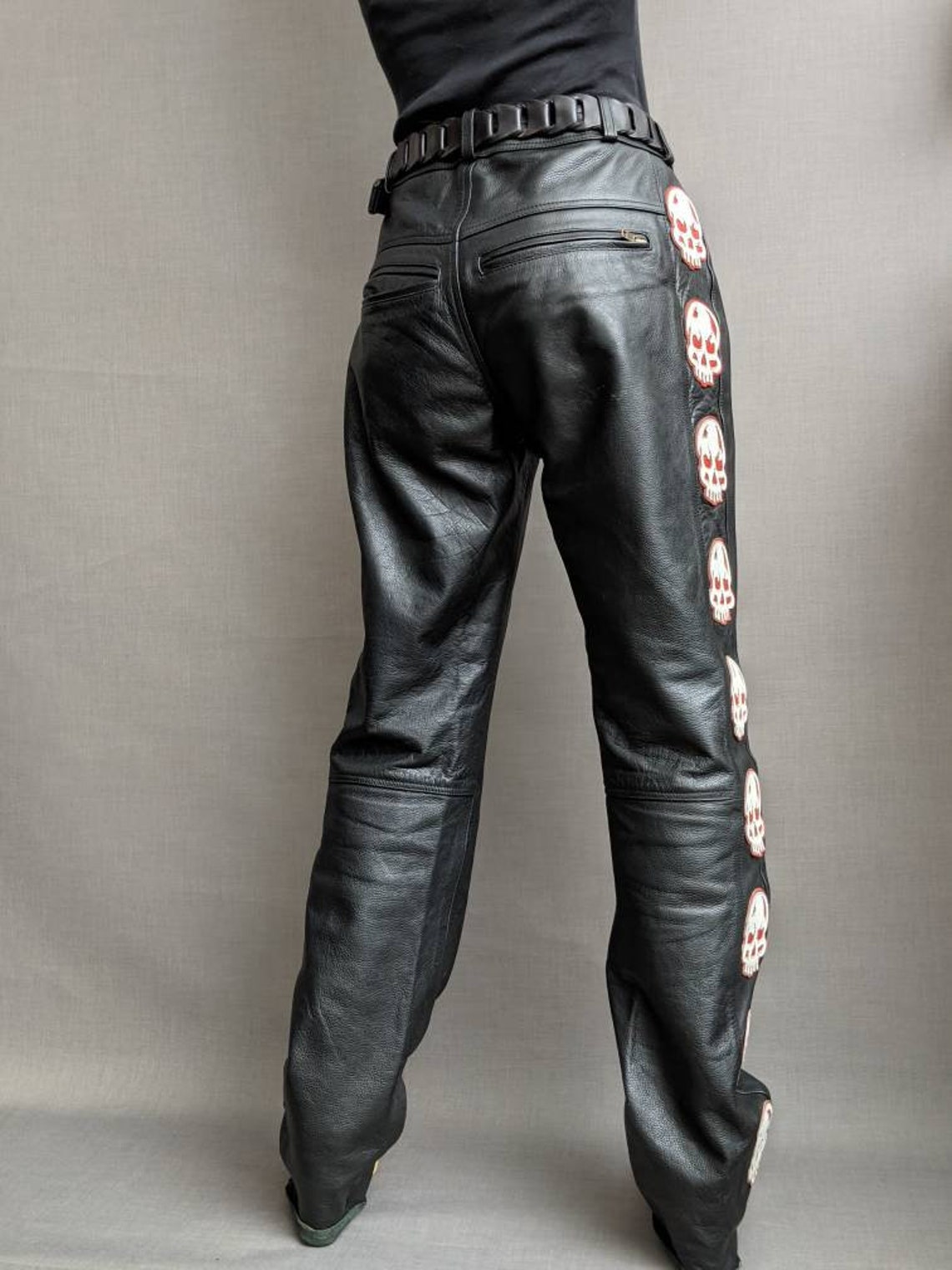 leather rockstar pants