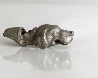 victorian era pewter hunting whistle—19th century victorian gift decorative whistle