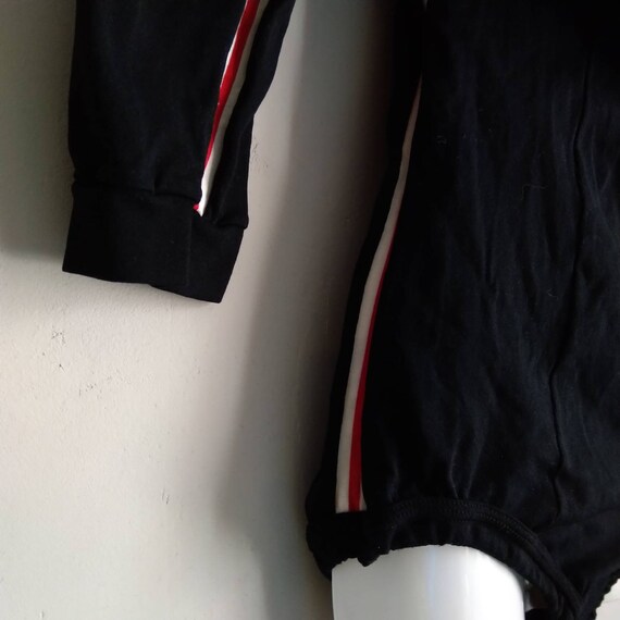 vintage 60s 70s helanca black leotard bodysuit|swi