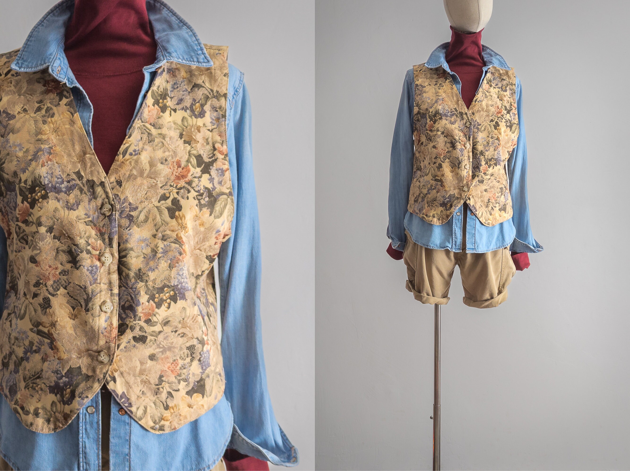 トップス VINTAGE LIKE JACQUARD OVER VEST Vintage-like Jacquard Over Vest