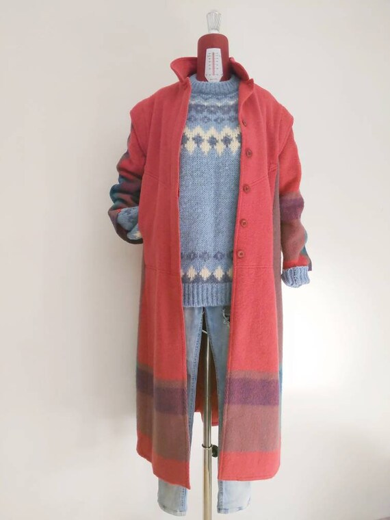 vintage anne jo norway plaid coat • plaid color bl
