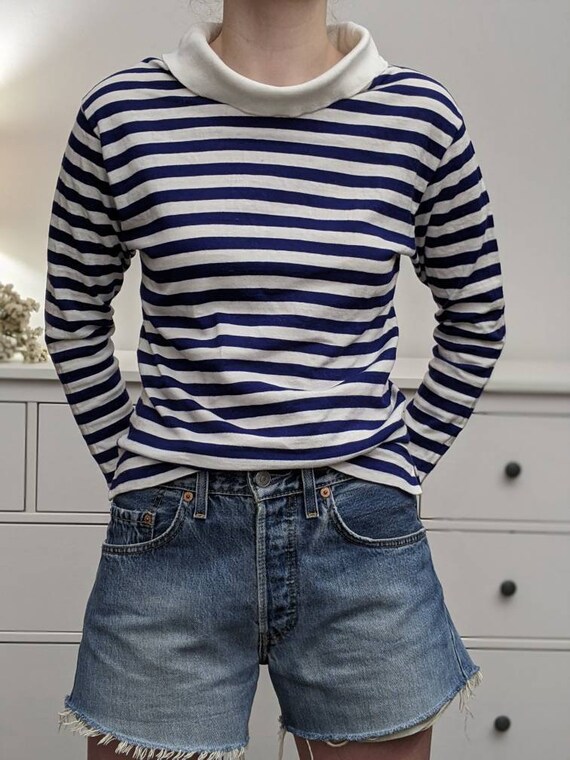 funnel boatneck breton stripe shirt