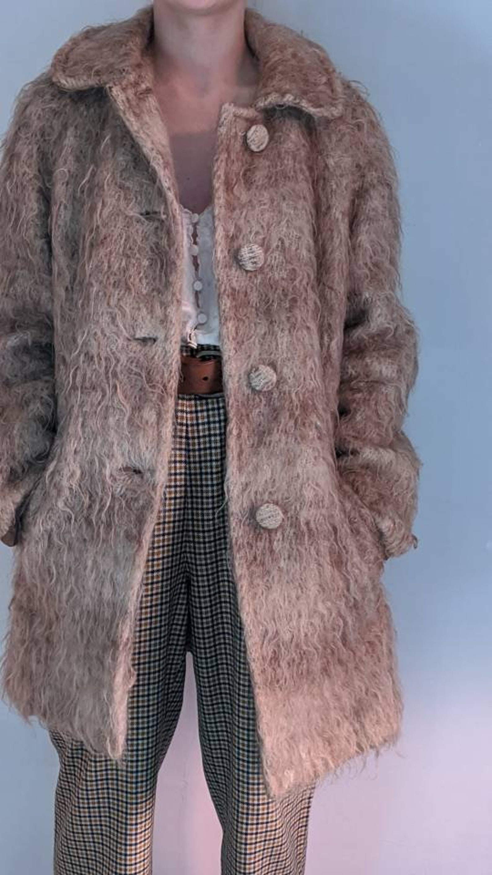 Mohair shaggy coat 60s 70s mohair wool coat vintage womens Etsy