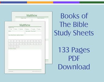 Bijbelstudiewerkbladen met leestracker - downloadbare printbare PDF Compatibel met Goodnotes & Goodreader