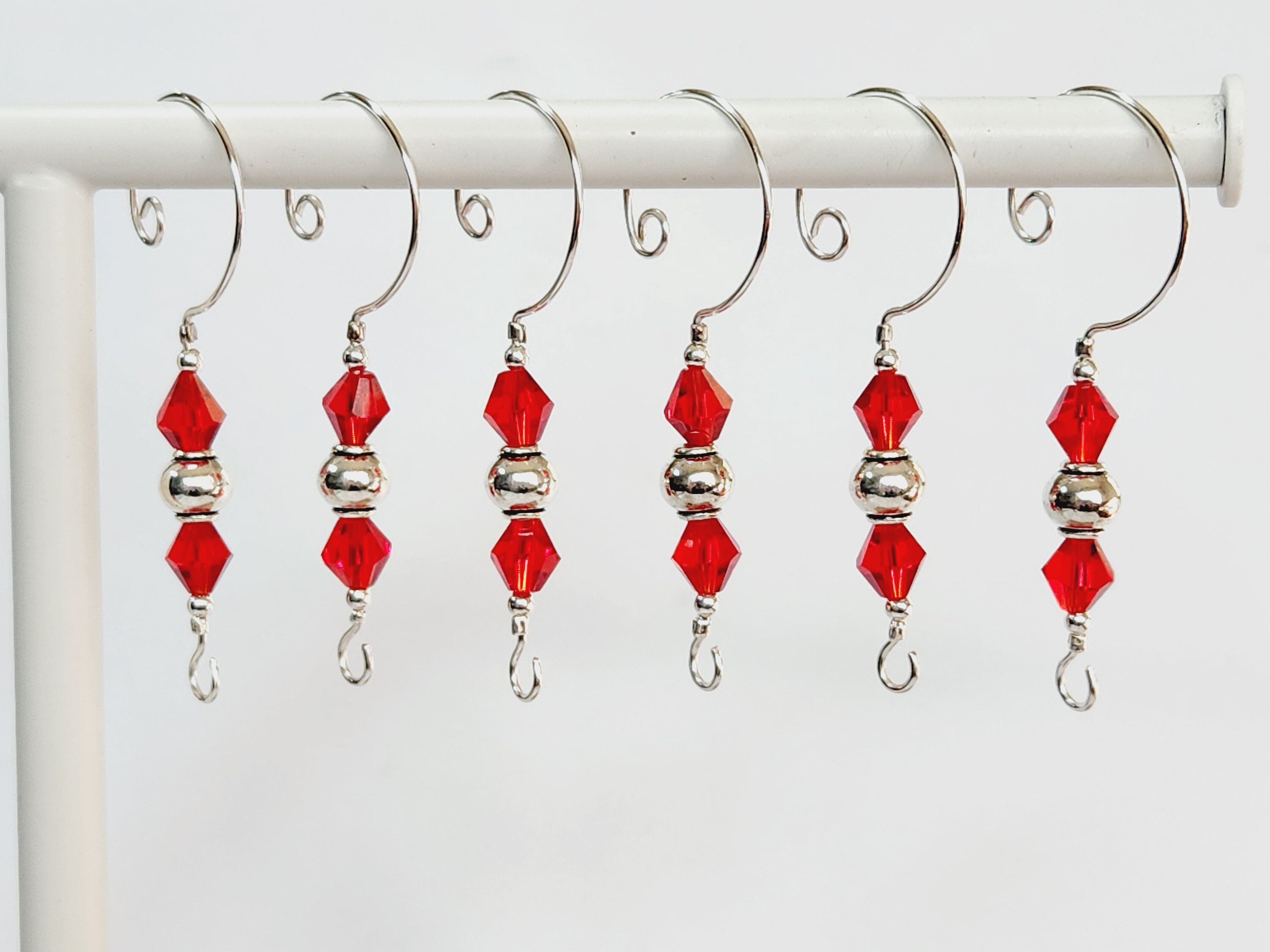 Ornament Hangers Red Ornament Hooks Set of 6 Christmas Ornament Hangers Ornament Enhancers Gift