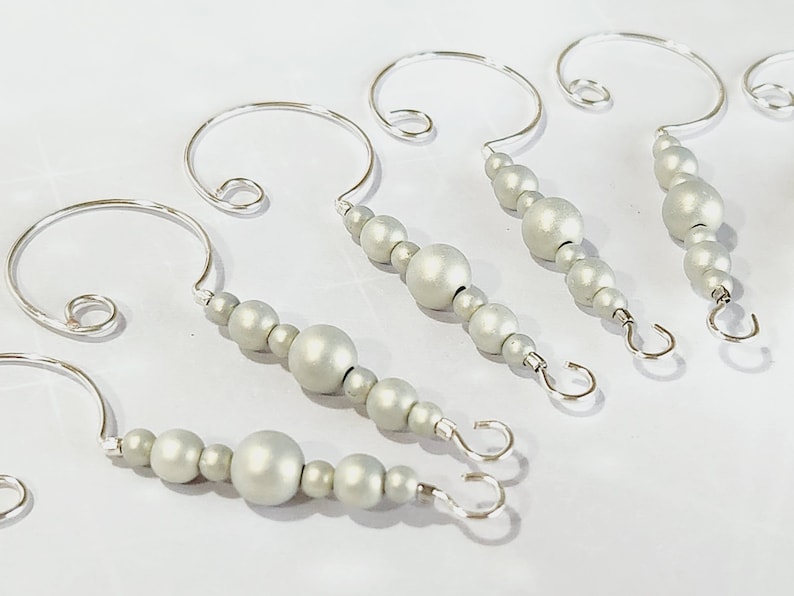 Christmas Ornament Hangers Beaded Ornament Hooks Set of 6 Etsy