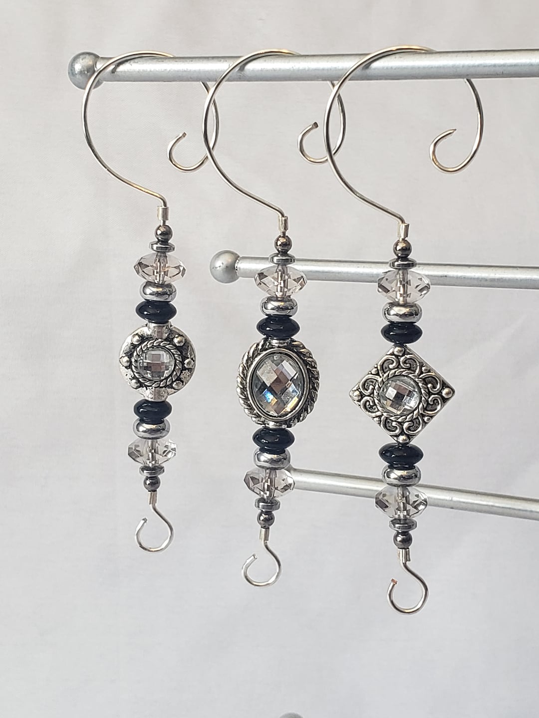 Ornament Hangers Silver Metal Ornament Hooks Set of 6 Christmas