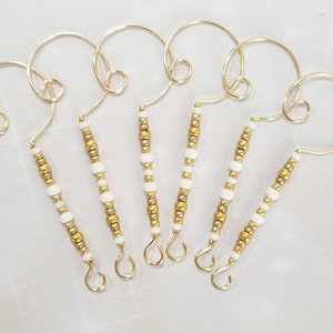 Ornament Hangers, gold Ornament Hooks, Set of 6 Christmas Ornament Hangers