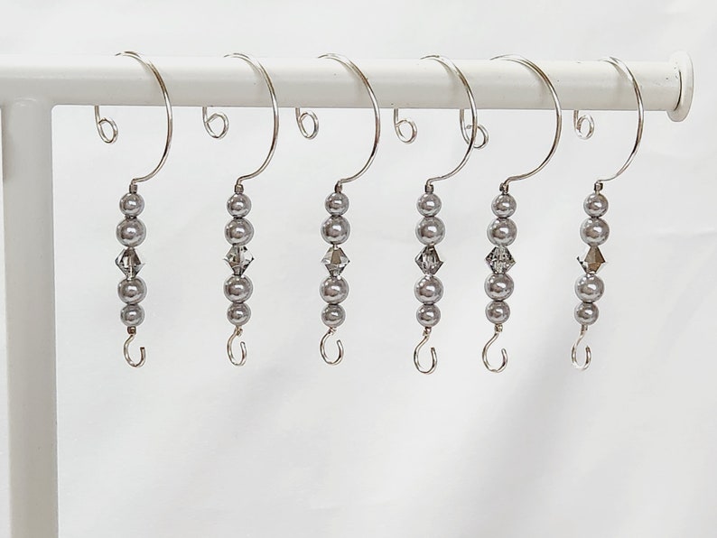 Ornament Hangers Pearl Beaded Ornament Hooks Set of 6 Christmas