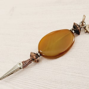 Multi-Use-Clip-Schlüsselanhänger, ATM-Karten-Clip, Armband-Helfer, Rauch-Accessoire, Alligator-Clip-Tool, langer Nagel-Werkzeug, Naturstein-Schlüsselanhänger, Geschenk