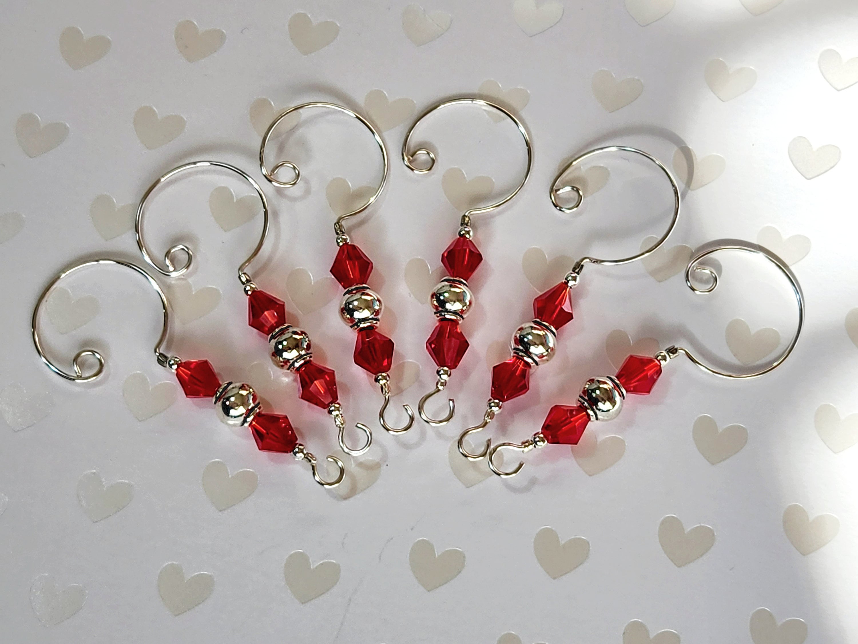 Ornament Hangers Red Ornament Hooks Set of 6 Christmas Ornament Hangers Ornament Enhancers Gift
