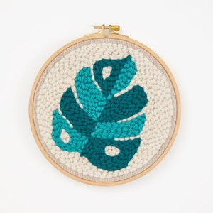 British Wool Beginner Punch Needle Kit, Monstera