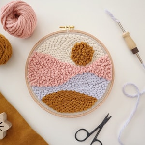 British Wool Beginner Punch Needle Kit, Sunset