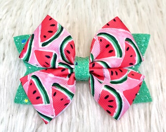 Mommy and Me Set Watermelon Bow Watermelon Headband Watermelon Earrings Watermelon Clip Watermelon Hair Bow