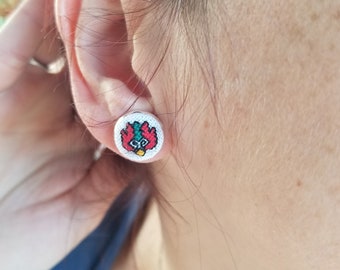Handmade embroidered earrings