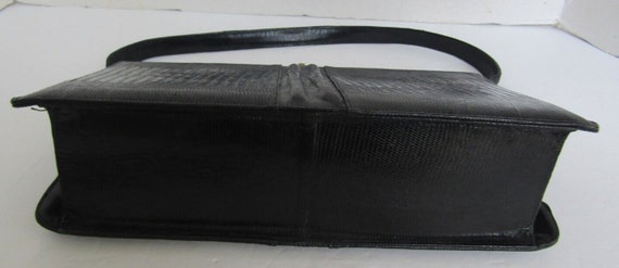 Vintage Black Leather Genuine Lizzard Sterling US… - image 6