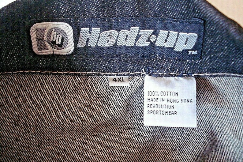 Vintage 90s Hedz Up Mens 4XL Jean Trucker Jacket Denim Size 4XL