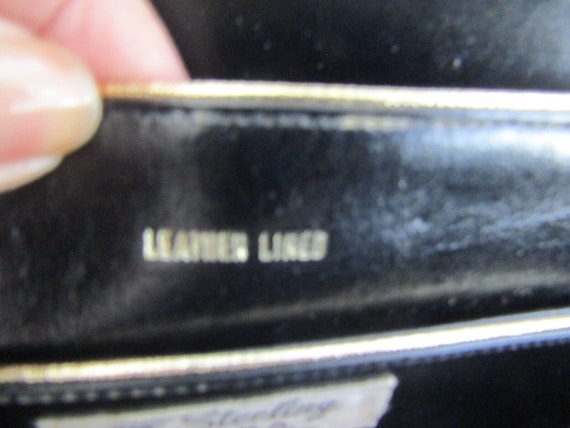 Vintage Black Leather Genuine Lizzard Sterling US… - image 8